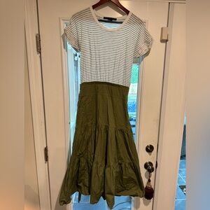 Veronica Beard Green and White dress.